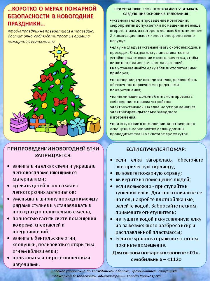 Памятка меры ПБ в новогодние праздники 2012